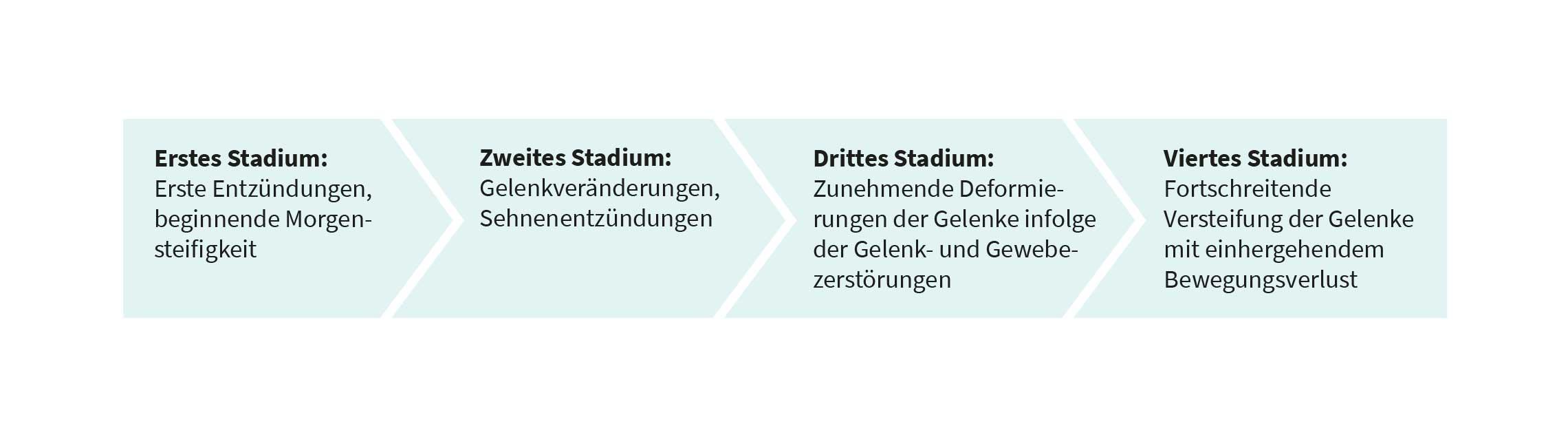 Ratgeber Rheuma: Grafik der Rheuma-Stadien