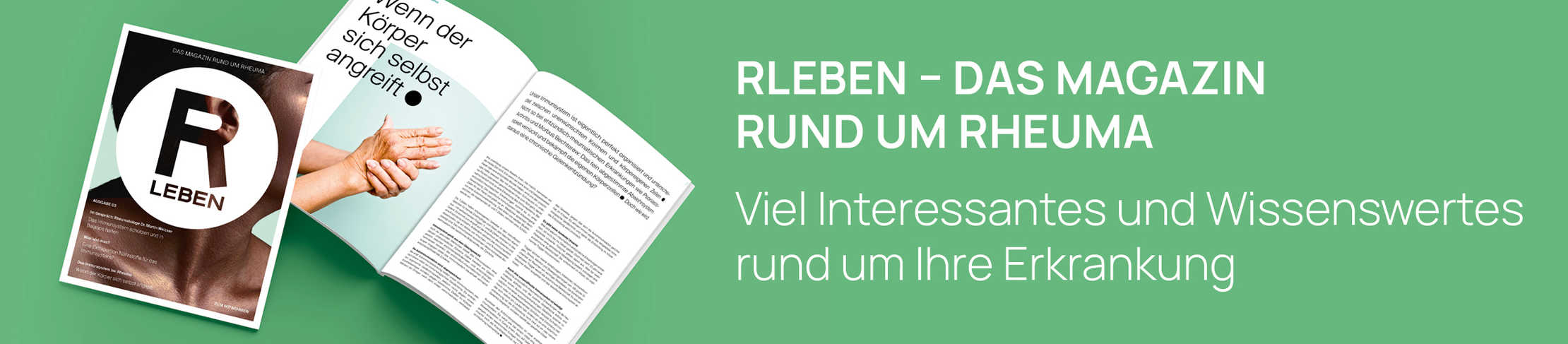 Ratgeber Rheuma: Teaser zum Patientenmagazin RLeben Ratgeber Rheuma: Teaser zum Patientenmagazin RLeben