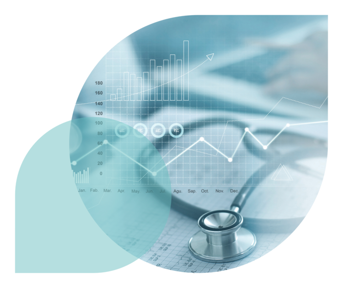 Medizinische Diagramme und ein Stethoskop
