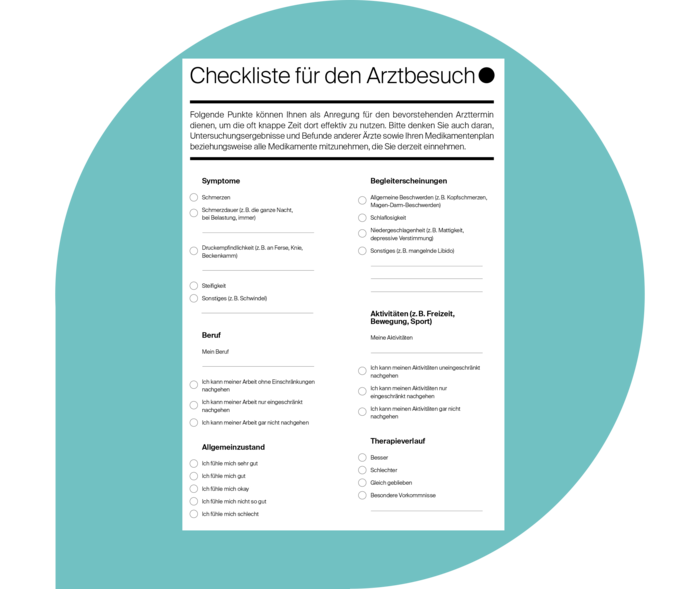 Bild der Checkliste für den Arztbesuch.