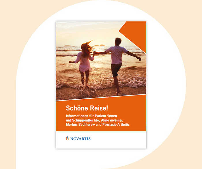 Ratgeber Rheuma: Reisebroschüre Titelbild der Patientenbroschüre „Reisen“.