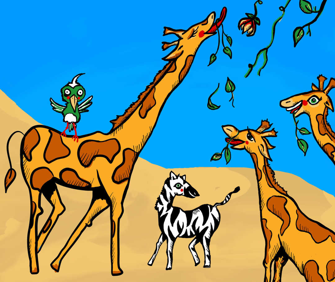 Gisela pflückt Blätter für alle