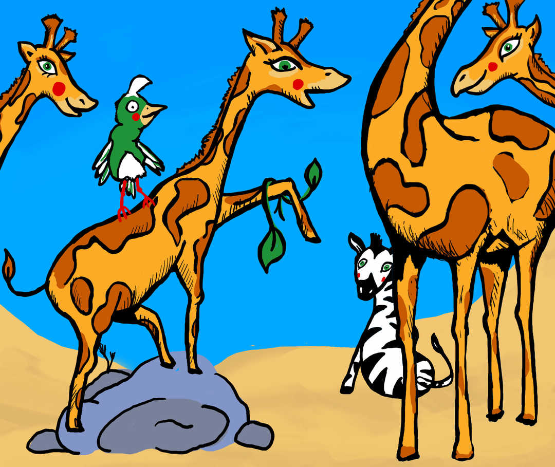 Bert redet mit den andern Giraffen